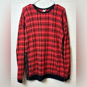 Vans Off The Wall Casual Long Sleeve Crewneck Flannel Thick Knit Shirt Sz Large